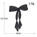 Toppa ricamata con fiocco in paillettes nere accessorio fai da te per vestiti - Fiocco Nero (M1643)