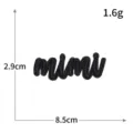Glitter black letter mimi embroidered patch iron on badge applique clothing accessory 8.5cm - mimi (S6288) / 1 Piece / Black