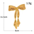 Toppa ricamata con fiocco in paillettes dorate per vestiti scarpe borse, 11.5x8cm. - Fiocco Oro (M1643)