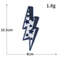 Toppa ricamata a forma di fulmine con motivo a stelle, accessorio termoadesivo DIY ideale. - Fulmine Blu Notte (M1645藏青) / Blu navy