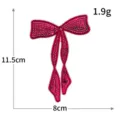 Toppa ricamata con fiocco di paillettes rosse, accessorio decorativo brillante per scarpe e borse. - Fiocco Rosa Scuro (M1643)