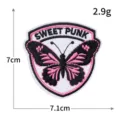 Geborduurd vlinder opnäher punk stijl DIY badge kleding jas rugzak decoratie 7x7.1cm - 7.1x7cm