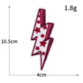 Toppa ricamata a forma di fulmine con paillettes rosse, termoadesiva DIY, 10.5x4 cm. - Fulmine Rosso Giuggiola (M1645枣红) / Marrone Scuro