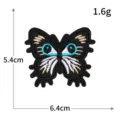 Modieuze geborduurde vlinderoog patch voor kleding, jassen, hoeden, tassen decoratie. Duurzaam. - 6.4x5.4cm