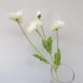 White artificial poppy flowers bouquet for home wedding decoration interior styling. - White