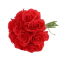 Artificial red rose bouquet 10 heads silk flowers for wedding home decor table centerpieces - Red
