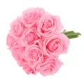Pink artificial rose bouquet 10 heads fake flowers wedding home table party decor - Deep Pink