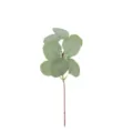 Artificial single eucalyptus leaf branch for DIY home decor and flower arrangement. - 9 Heads Round Leaves