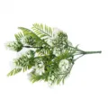 Artificial Pinecone Pine Needles Flower Bundle Fake Plant for Home Decor Photography Props - Pure White