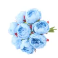Blue artificial peony bouquet for wedding bridal decoration and home floral arrangement. - Light Blue
