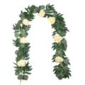 Artificial eucalyptus and rose leaf garland for wedding arch home wall hanging decor. - Champagne
