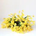 Yellow artificial phalaenopsis flowers bundle plastic floral decor for home decoration - Yellow