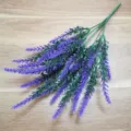 Artificial Lavender Bouquet Purple Plastic Flowers for Home Garden Wedding Party Decor - Purple