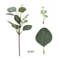 Artificial eucalyptus branch with berries faux greenery green leaf stem for home decor DIY floral - Style 06-B