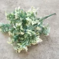 Close-up detail shot of artificial eucalyptus leaves for home decor floral design. - DF-2
