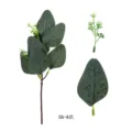 Artificial eucalyptus branch with white berries fake leaves green plant decor for home - Style 06-A