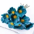 Bouquet di papaveri artificiali blu fiori finti in PU per matrimonio e decorazione. - blu retrò