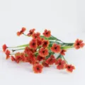 Artificial silk flowers orange crackle pattern bouquet decorative floral arrangements for decor. - Orange