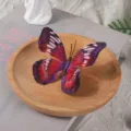 Red purple 3D fabric butterfly decoration craft, DIY photography prop, stunning floral accessory. - 8cm / Red Purple Gradient