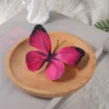 3D Artificial Pink Butterfly DIY Craft Hairpin Flower Decoration Prop Variant Display - 8cm / Pink with Black Edges