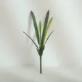 Artificial orchid leaf branch, green soft rubber material, perfect for home decor and floral arrangement. - Cymbidium / Small 6 Leaves 47cm