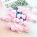 100pcs 3.5cm PE artificial foam rose flower heads for DIY wedding party home decor. - 3# Light Pink
