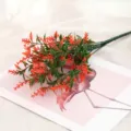 Artificial lavender flower red plant variant ins style decorative fake plant branch - Orange