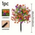 Artificial flower garden stake detail showing colorful violet flower and detachable stem. - Multicolor 1
