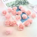 100pcs pink PE foam artificial rose flower heads for wedding party DIY home decor crafts. - #4 Nude Pink