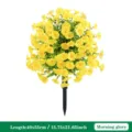 Artificial yellow morning glory flower stake for garden yard and home decor detail view - Yellow