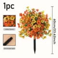 Outdoor artificial flower stake with orange and yellow blooms, 60cm garden decor 1pc - Multicolor 4