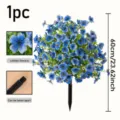 Artificial violet ground insert flower 60cm lifelike floral home garden decoration 1pc - Blue