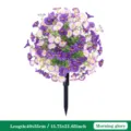 Artificial morning glory flower sphere with ground stake for garden yard and home decor. - Multicolor 2