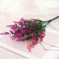 Artificial lavender bouquet plastic fake flowers for home decor living room tabletop display - Fuschia