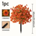 Close-up detail of artificial orange flower plug-in, featuring lifelike texture and detachable stem. - Autumn Orange