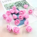 Pink artificial PE foam rose flower heads for wedding party DIY home decoration crafts - Dark Pink