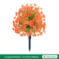 Artificial morning glory flower ball with ground stake, perfect for garden and home decor. - Orange