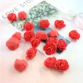 3.5cm PE foam artificial rose flower heads for wedding party DIY home decor red 100pcs - 6# Bright Red