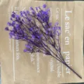 Purple artificial baby's breath flower branch, plastic floral bouquet for home decor and party. - Purple