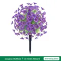 Artificial morning glory flower stake purple floral ball for garden yard outdoor decoration - Purple
