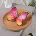 Papillon de simulation 3D accessoire déco DIY artisanat épingle à cheveux matériel floral - 8cm / Dégradé Rose Orange