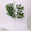 Artificial willow leaves branch fake green plant stems for home decor tabletop floral arrangement - Dark Green