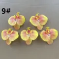 Artificial Orchid Flower Heads Yellow Pink Gradient Silk Flowers 5 Pieces Set - 9#