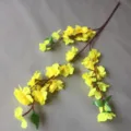 Artificial yellow flower branch detail, perfect for home decor, floral arrangements and craft. - Yellow