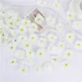 Artificial white plum blossom petals fake flowers for wedding party home decor props - 100 Pieces/Pack / White