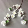 65cm artificial white peach blossom branch silk flower for home and wedding decor. - White