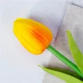 Artificial PU tulip flower single stem yellow orange home decor floral arrangement variant - Sunset