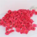 Artificial pink peach blossom flower heads for DIY wedding home decoration crafts. - 100 Pieces/Pack / Rose Red