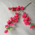 Artificial peach blossom branch silk flowers for home wedding decoration floral arrangement pink - Rose Red