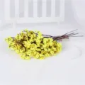 Yellow artificial baby breath flower bundle for home and wedding decoration style variant - Yellow